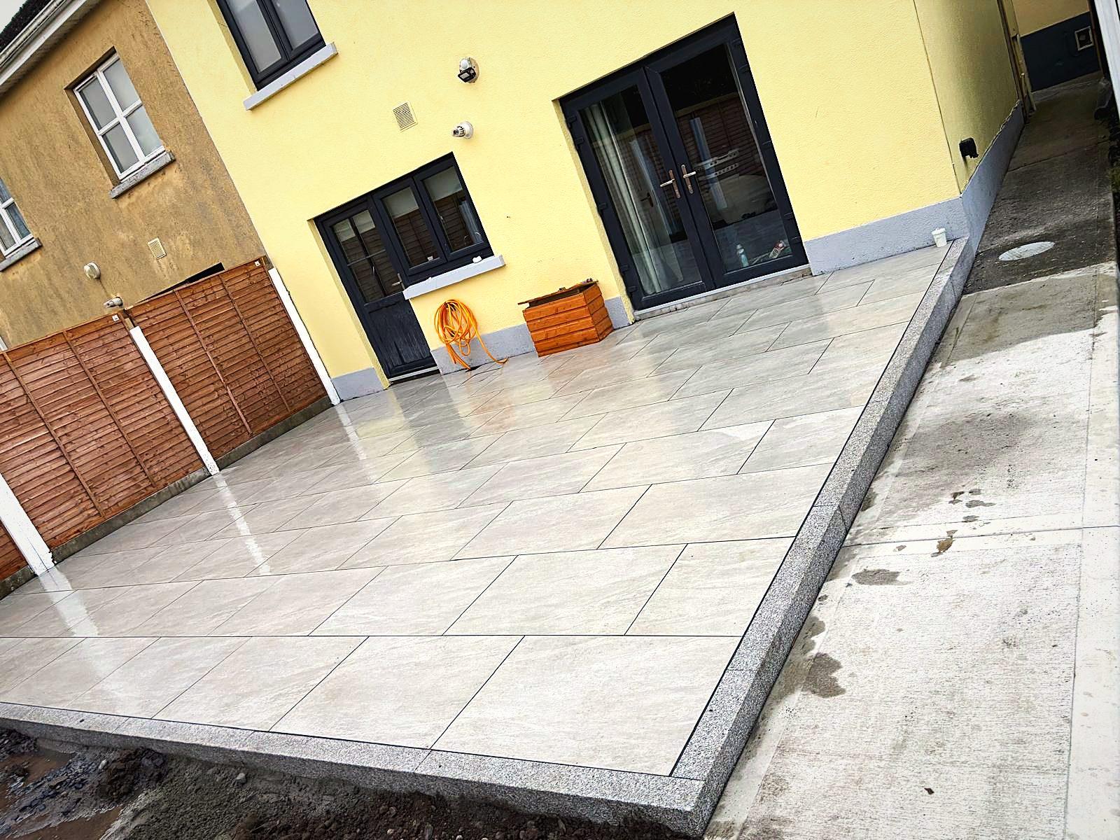 Grey porcelain patio