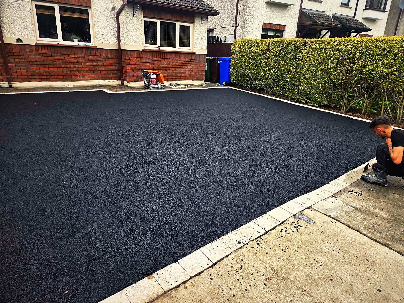 Tarmac driveway being finished